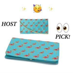 SHIRALEAH Flamingoes Clutch Crossbody